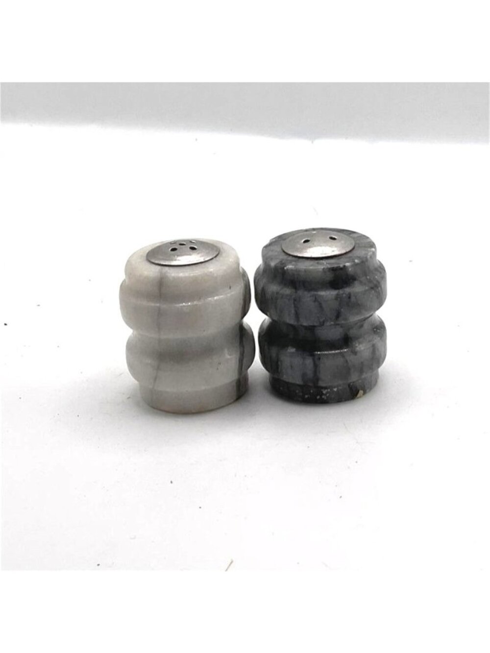 Vintage Marble Stone Salt and Pepper Shakers Set